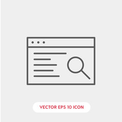 search on web icon. search on web vector symbol. Linear style sign for mobile concept and web design. search on web symbol illustration. Pixel vector graphics - Vector	