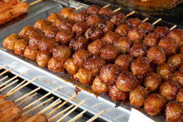 Fish ball with close up view.