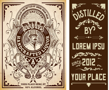 Vintage liquor labels template