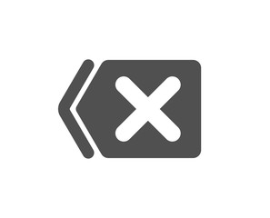 Delete icon. Remove sign. Cancel or Close symbol. Quality design element. Classic style icon. Vector