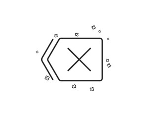 Delete line icon. Remove sign. Cancel or Close symbol. Geometric shapes. Random cross elements. Linear Remove icon design. Vector