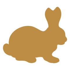 beige silhouette of a sitting rabbit with long ears