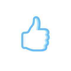 Like thumbs up icon sticker emoji blue white illustration sms social media approve vector EPS 10