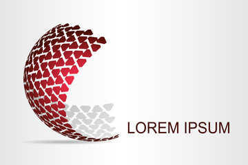 Abstract technology logo stylized spherical surface with abstract shapes. This logo is suitable for global company, world technologies, media and publicity agencies 