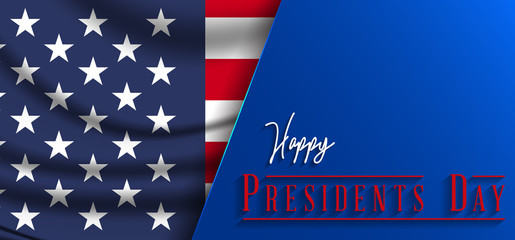 Presidents' Day. Presidents Day poster. Happy Presidents Day Background and symbols with USA flag. Vector illustration - Presidents' Day in the United States.