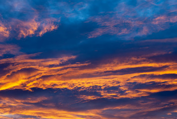 Dramatic sunset and sunrise sky.