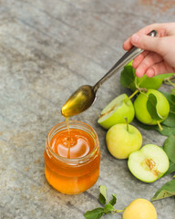honey and apples (sweet). Top Food background