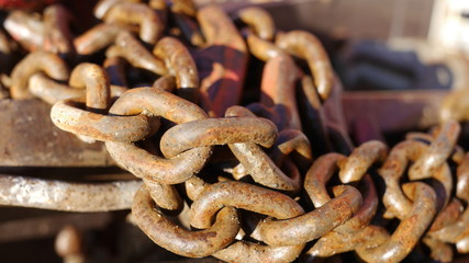 rostige Stahlkette Detailaufnahme