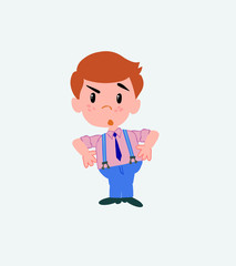 Businessman in casual style with an expression of unpleasant surprise.