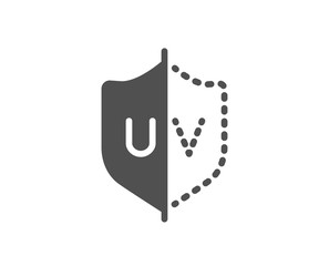 UV protection icon. Skin care sign. Healthy body symbol. Quality design element. Classic style icon. Vector