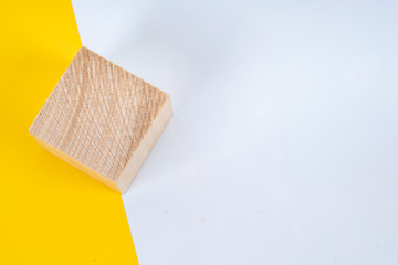 Wooden cube with close up view