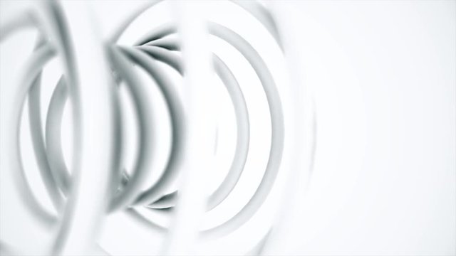 Close up for abstract plastic spring isolated on white background. Monochrom plastic coil, spiral background.