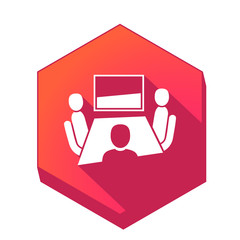 ikona z długim cieniem na tle sześcioboku © vempireart