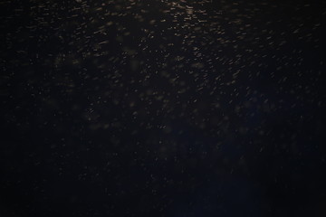 Raindrops abstract on a black background at night dark texture bokeh