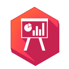 ikona z długim cieniem na tle sześcioboku © vempireart