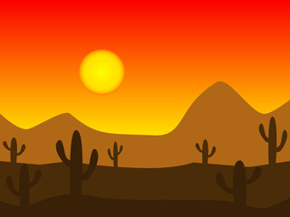Fototapeta premium Excellent design of the sunset in the desert