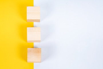 Wooden cube with close up view