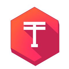 Obraz premium ikona z długim cieniem na tle sześcioboku