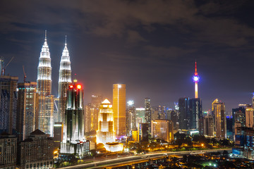 Fototapeta premium kUALA LUMPUR, MALAYSIA - AUGUST 31, 2018: Building at center of metropolis at Kuala Lumpur.