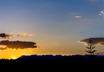 eye-catching sunset in the mountains. Mountainous landscape of Spain.