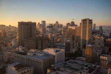 Beautiful view of business center in downtown San Francisco