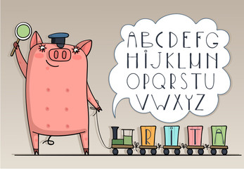 pig. alphabet © artkukuskina