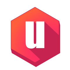 ikona z długim cieniem na tle sześcioboku © vempireart