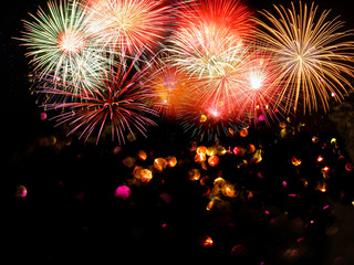 Fireworks with black background
