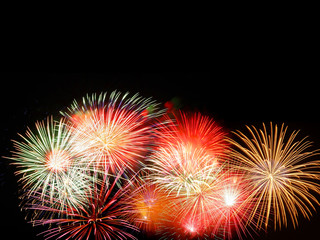 Firework with black background