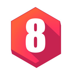 ikona z długim cieniem na tle sześcioboku © vempireart