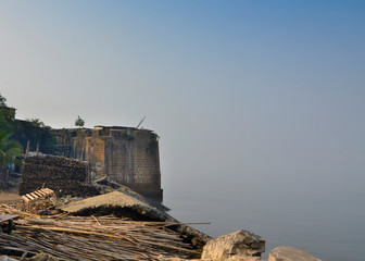 Mahim Fort in Mahim in Mumbai, Maharashtra. Overlooks Worli to the south, Bandra to the north and...