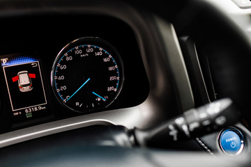 Modern car instrument panel dashboard with car dashboard.