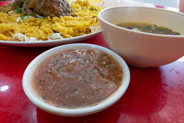 Arabian food with close up view