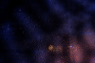 Abstraction. Drops on the glass.