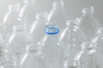 Empty bottles for recycle, Campaign to reduce the use of plastic and save world.