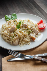 Italian spaghetti pasta with sauce