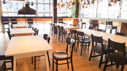 modern vintage wood restaurant interior design