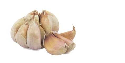 garlic isolated on white background.