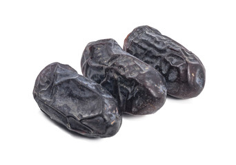 Dry dates with white isolated background
