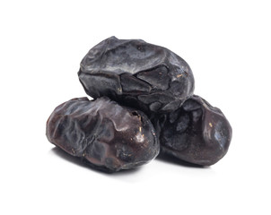 Dry dates with white isolated background