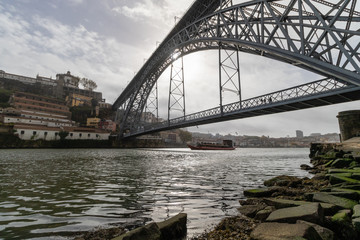 Architecture and Streets of rainy Porto, Portugal.