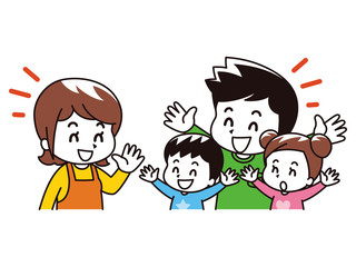 会話を楽しむ家族