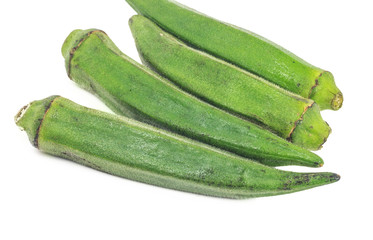 Okra isolated on a white background.