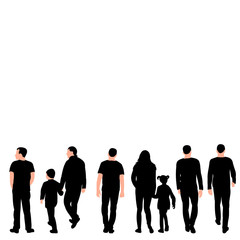 vector on white background people go silhouette