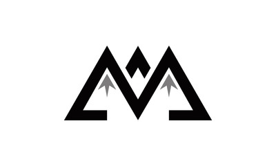 M logo mountain