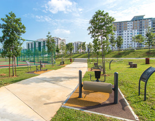 Garden walkway with modern concept
