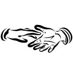 Obraz premium One hand reaches for the other hand, help and care