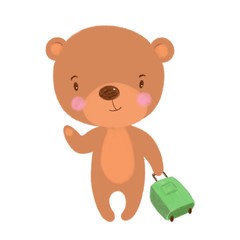 teddy bear with suitcase