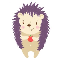 hedgehog with an apple