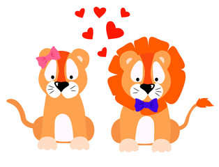 Obraz na płótnie Canvas Основные RGBvector illustration lion valentine's day